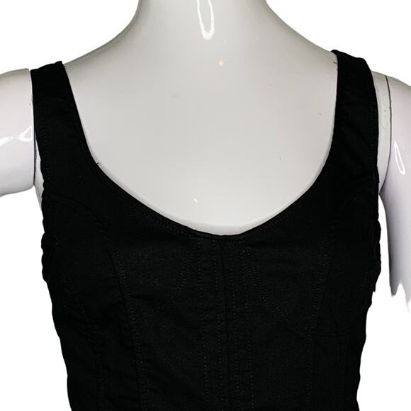 Zara Women Structured Scoop Neck Bodysuit Black Sleeveless Size M - Picture 2 of 12